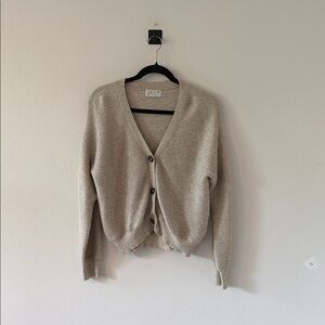 Women's Beige Cardigan Sweater